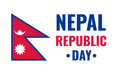 Nepal Republic  Day banner. National holiday celebrate on May 29. Vector template for typography poster flyer, greeting card, postcard, etc.