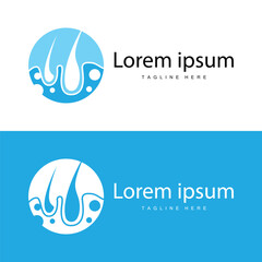 Hair care logo design simple hair skin care silhouette illustration vector template
