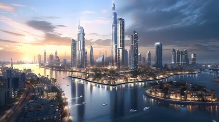 Naklejka premium dubais panoramic 