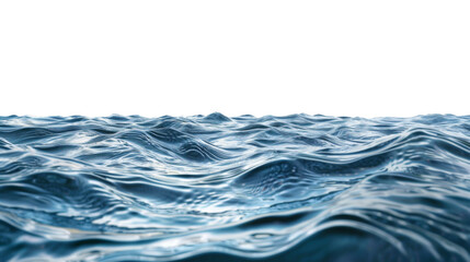 Sea water surface isolated on transparent background cutout. Isolated on white background