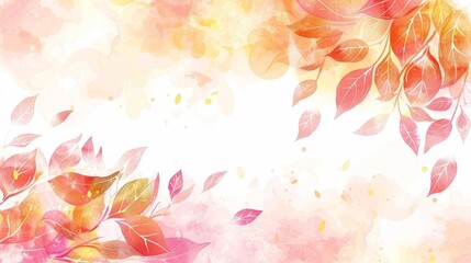 Fototapeta premium Vibrant autumn foliage creating contrast on a warm background in a captivating display