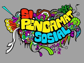 Cool doodle art designs like roots and leaves with bright colors 