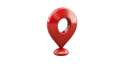 Red pin point. map address location pointer symbol, white background, png