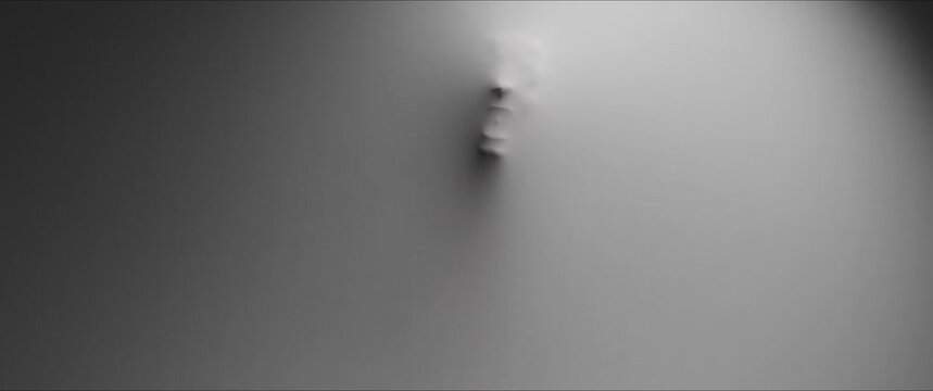 The shape of a screaming woman extrudes from the surface