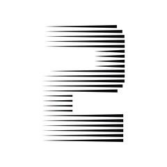 Number 2 with Abstract Line Pattern