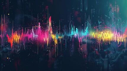 abstract background digital Full color equalizer sound