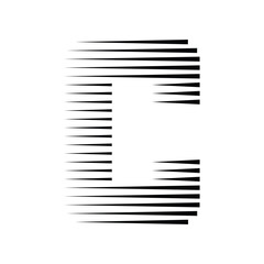 Letter C Logo with Abstract Line Pattern