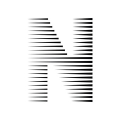 Letter N Logo with Abstract Line Pattern
