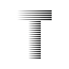 Letter T Logo with Abstract Line Pattern