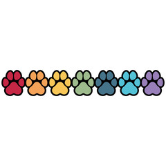 Rainbow Paw Print Border