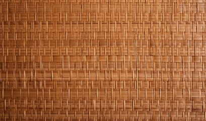 Brown bamboo weave texture, a nature background with handicraft charm. Ai Generated.