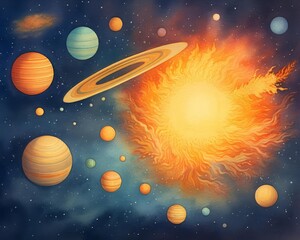 doodle journey through the solar system
