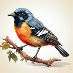 Watercolor Warbler vector, clipart Illustration, Generative Ai