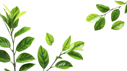 Green leaves Plant isolated white background