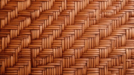 Brown bamboo weave texture, a nature background with handicraft charm. Ai Generated.