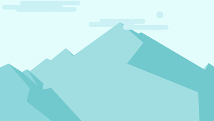 Arctic Majesty: Flat Design of Ice-Capped Mountains