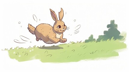 energetic bunny hopping in the grass