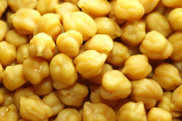 Macro shot of boiled snack chickpeas
