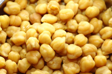 Macro shot of boiled snack chickpeas