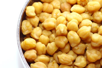Macro shot of boiled snack chickpeas