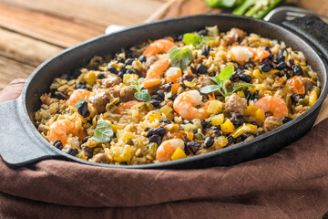 Spicy Homemade Cajun Jambalaya with Sausage and Shrimp