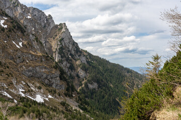 beautiful mountain scenery in early spring. 