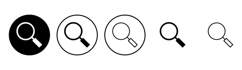 Search icon set. search magnifying glass icon