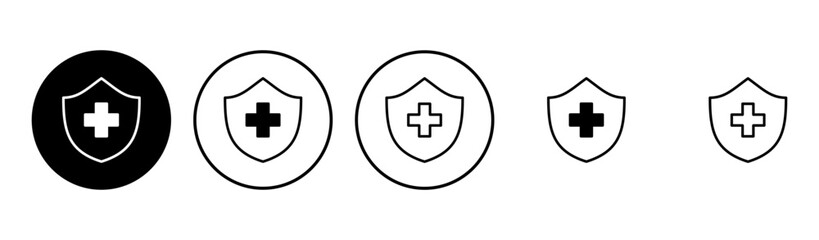 Obraz premium Health insurance icon set. Insurance health document icon