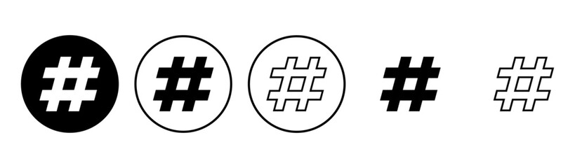 Hashtag icon set. hashtag symbol