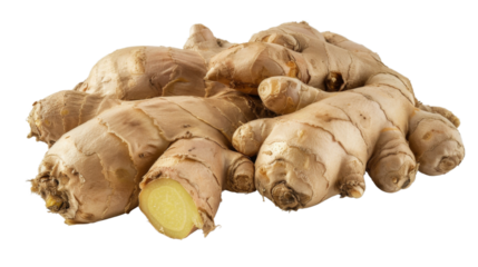  Fresh ginger on white background, png 