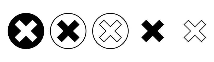 Fototapeta premium Close icon set. Delete icon vector. cross sign