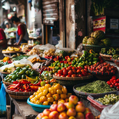 Colorful Fresh Produce at a Local Market