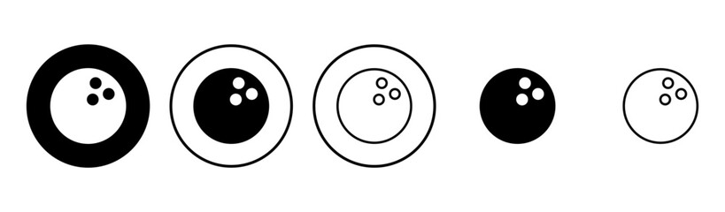 Bowling icon set. bowling ball and pin icon. bowling pins