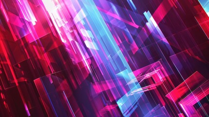 Immerse in the vibrant glow of a neon abstract texture background featuring mesmerizing geometric lines, Ai Generated.