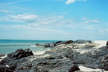 Seascape of rock and sky