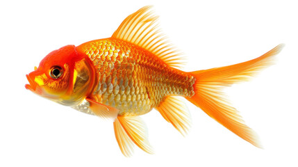 Fish , gold fish, on white background, png transparent