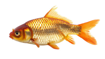 Fish , gold fish, on white background, png transparent