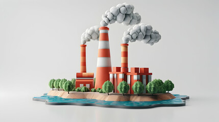 3D Icon: Cartoon Illustration of Effective Carbon Pricing Strategies for Business Innovation and Green Investments