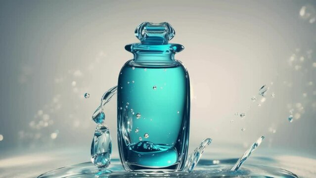 Refreshing water bottle splash with blue cap