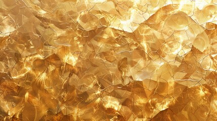 Radiant gold leafy backdrop adorned with delicate scattered gold leaves. Elegance and glamour...