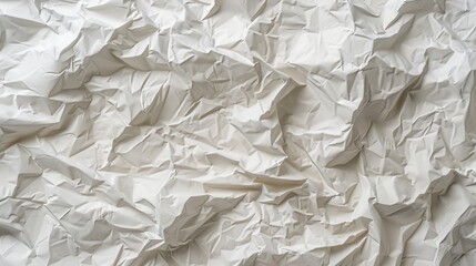 Obraz premium Crumpled elegance: Textured white paper with a touch of artistic chaos.