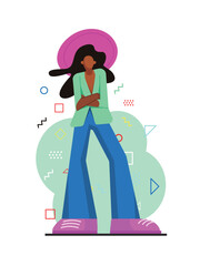 Flat Character Design for fashion model