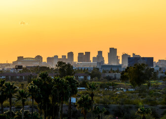 Downtown Phoenix, Arizona at sunset
