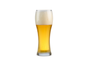 one beer glasse with beer heads, wiezen glass