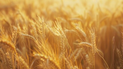 Golden Bliss: A Sunlit Field of Wheat Basking in Nature's Glow.