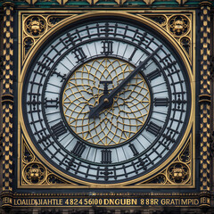 Fototapeta premium Close-up View of Big Ben Clock Face in London