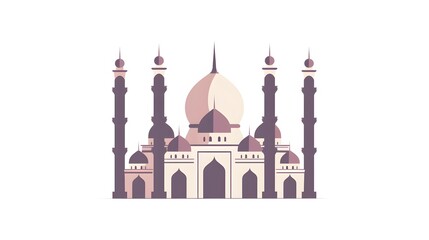 Stylized illustration of an ornate mosque with minarets