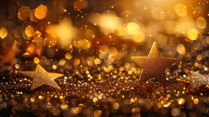 A radiant and sparkling Christmas background filled with stars.