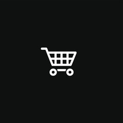 Shopping cart app icon design black and white vector illustration