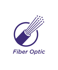 Fiber optic logo icon design illustration